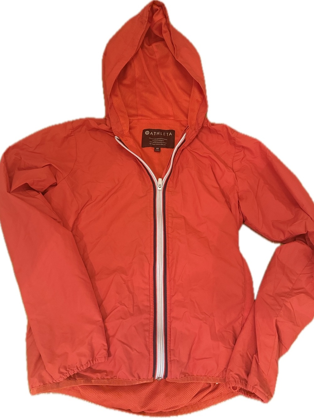 Athleta Bright Coral Hooded Zip-Up Utility Jacket